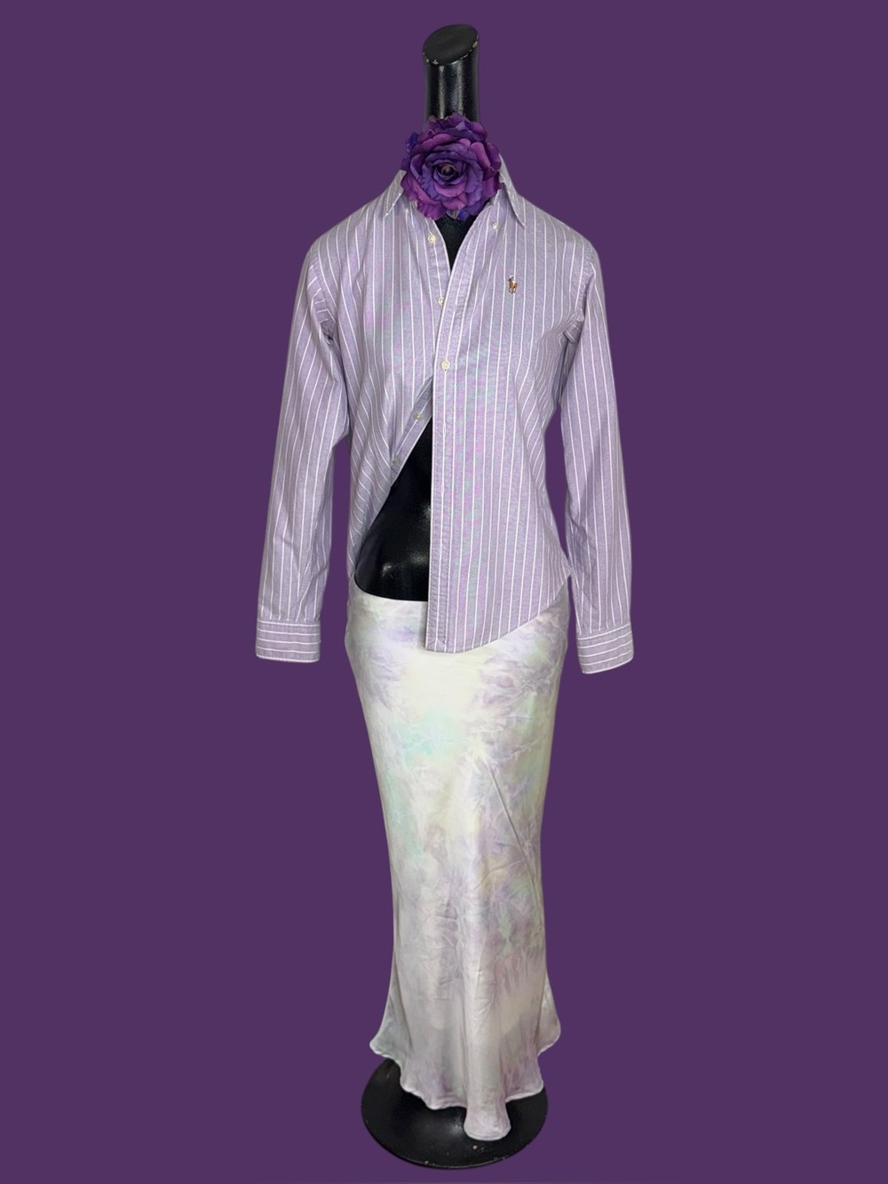 Ralph Lauren Lavender Striped Button-Down Shirt